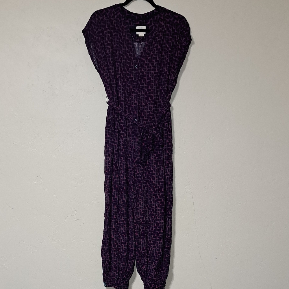Maeve Purple Sleeveless Jumpsuit with Fitted Waist